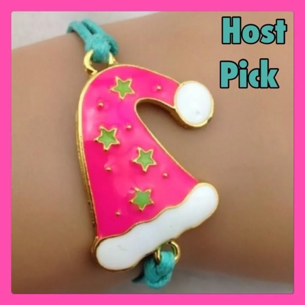 Adorable Stocking Stuffer Santa Hat Xmas Bracelet